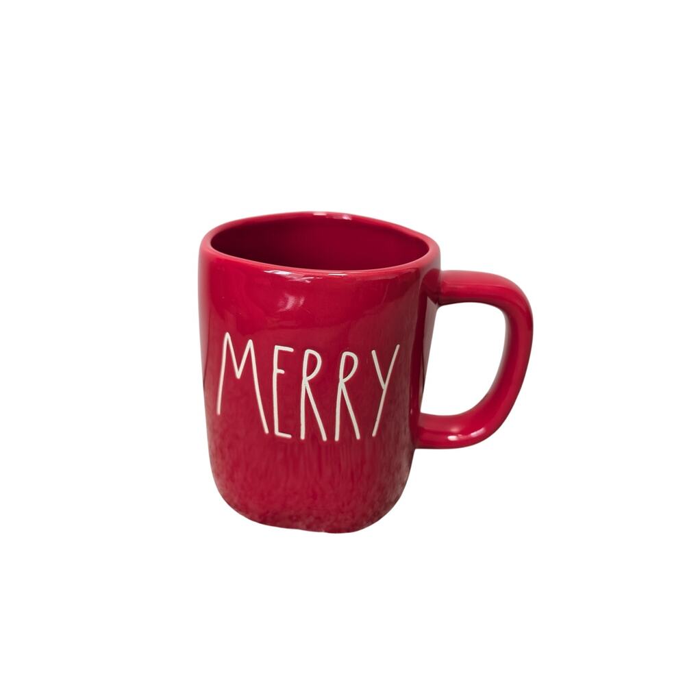 Rae Dunn MERRY Red Coffee Mug Ceramic Artisan Collection By Magenta Holiday 16oz